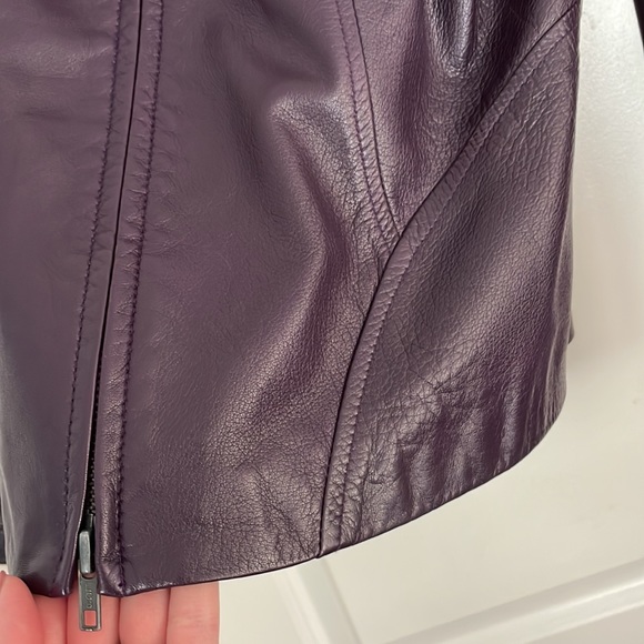 Dark Purple Danier Leather Jacket - Picture 4 of 5